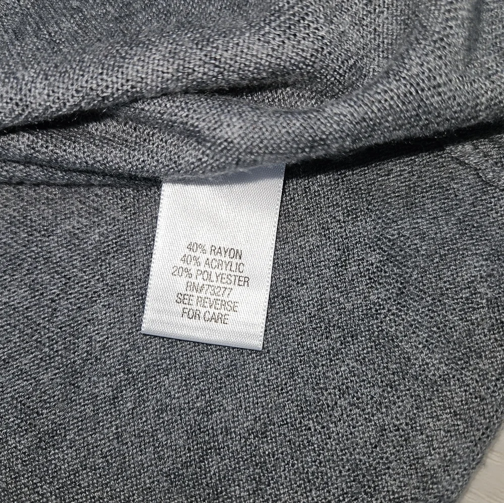 Apt. 9 Grey & Black Colorblock Open Front Cardigan Sweater Women's Small - Picture 6 of 8